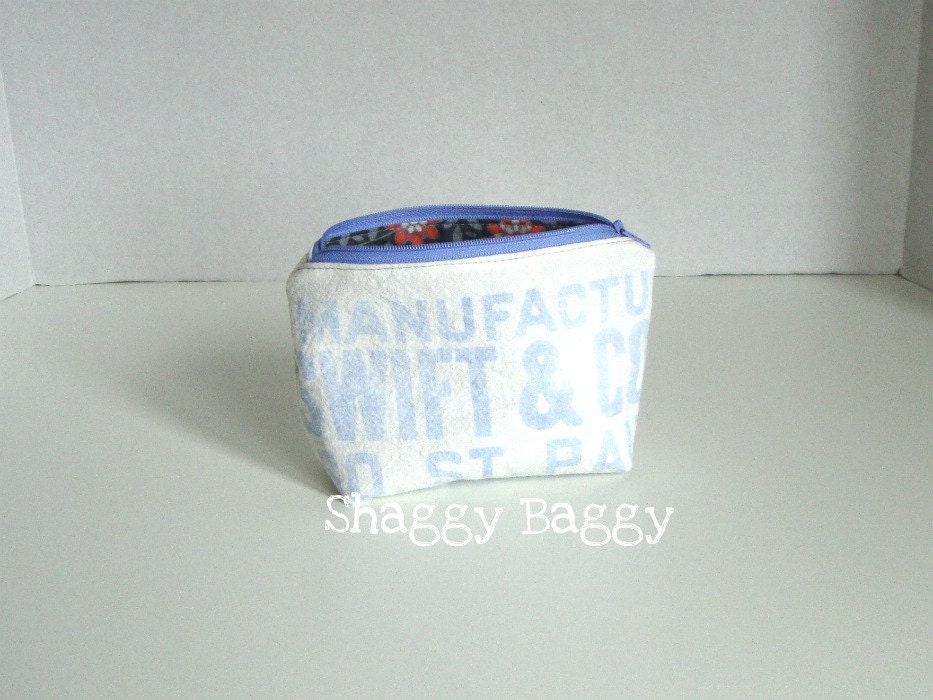 Vintage Feed Sack Zipper Pouch
