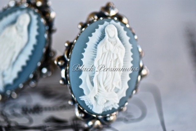 NEW - Our Lady of Guadalupe Victorian Goth Cuff Links - SOLDERED - 2 Different Colors - Made in USA stampings