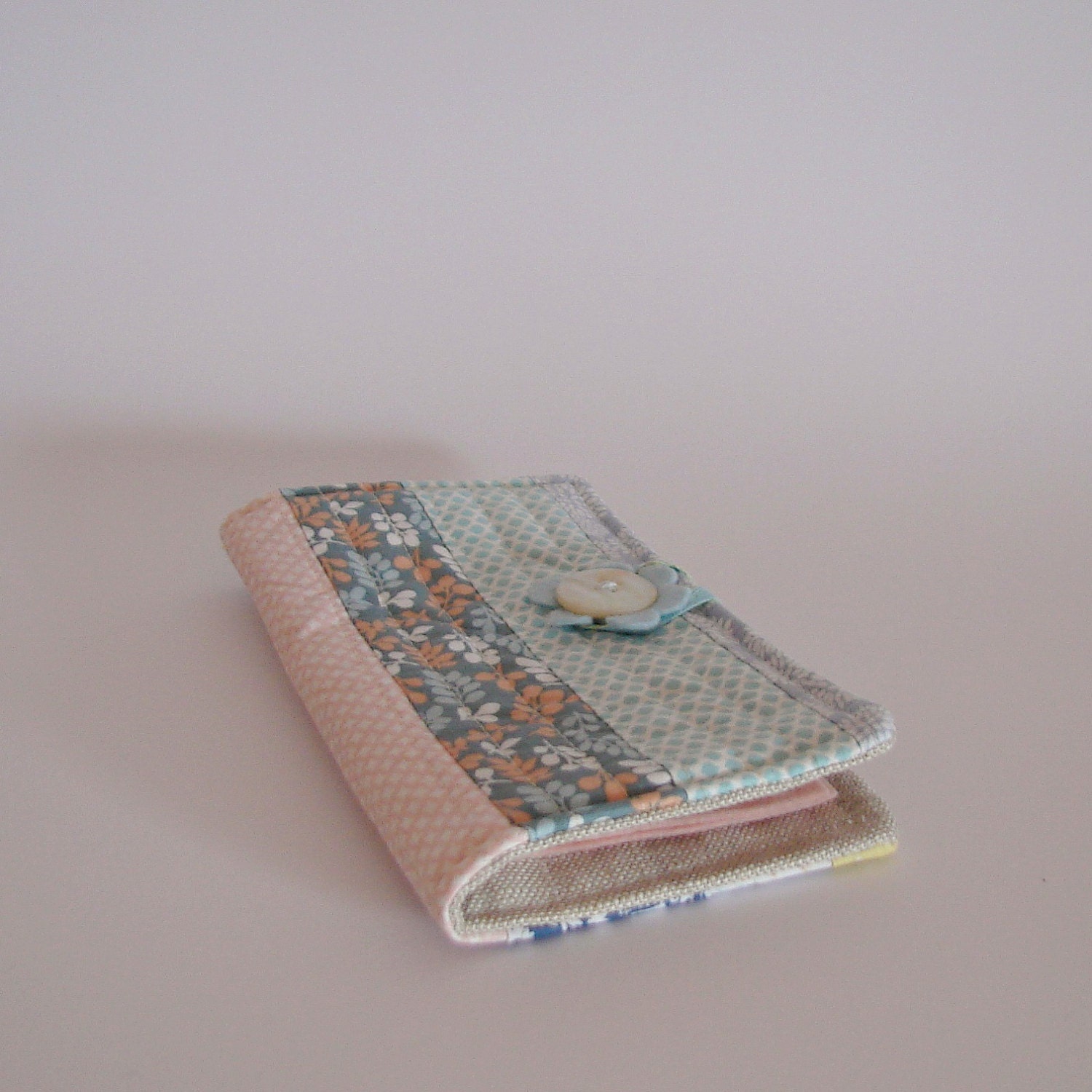 Patchwork needlecase blue flower