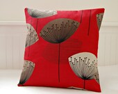 dandelion clocks retro cushion cover 16 inch red decorative pillow cover