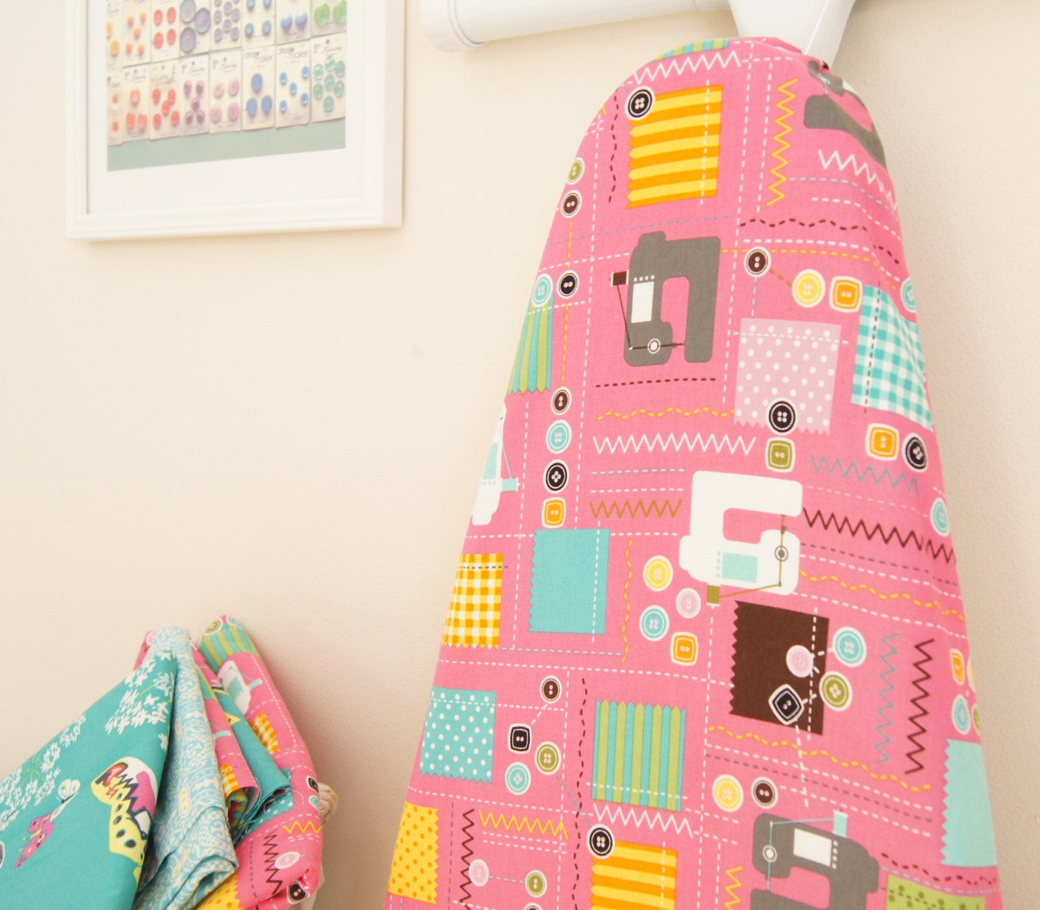 Ironing Board Cover - Stitches in Hot Pink