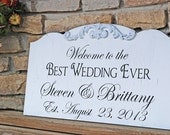 Welcome Wedding sign 14x24 Bride and Groom PERSONALIZED sign