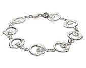 Sterling Silver Claddagh Bracelet 7 inches