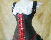 Clearance Sale Army military steampunk steel boned waistcoat corset, moll lace front corset-to fit 26-27 inch natural waist