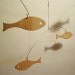 Modern Art Wood Baby Mobile for Nursery Mid Century Fish Retro