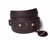 FREE SHIPPING Black  leather wrap cuff