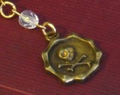 Pirate Queen - 11 Inch White Velvet Ribbon Pirate Charm Bookmark - Great for Wedding