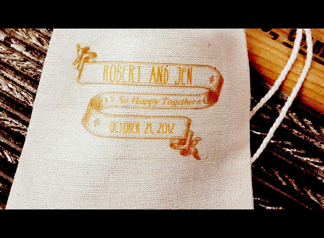 50 custom wedding favor bags 4 x 6
