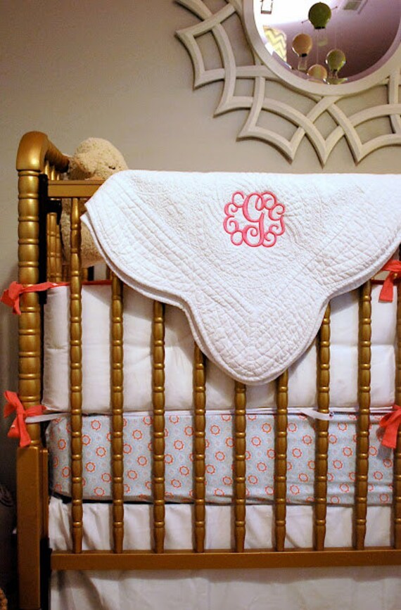 Monogrammed Baby Quilt by DesignsbyDaffy on Etsy