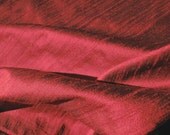 Deep Red Iridescent Dupioni Silk Fabric Remnant 43 x 10