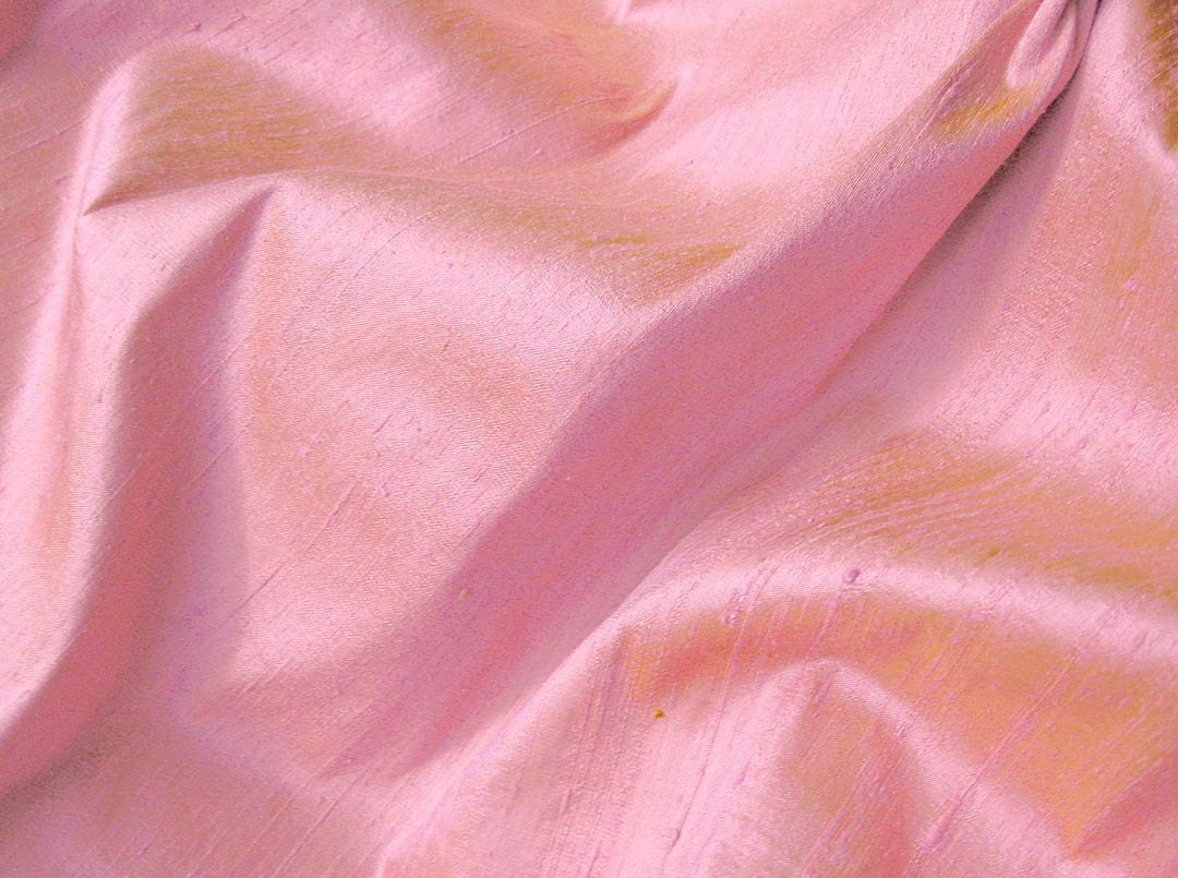 Candy Pink Iridescent Dupioni Silk Fabric Dupioni Silk Remnant 21.5 x 12.75