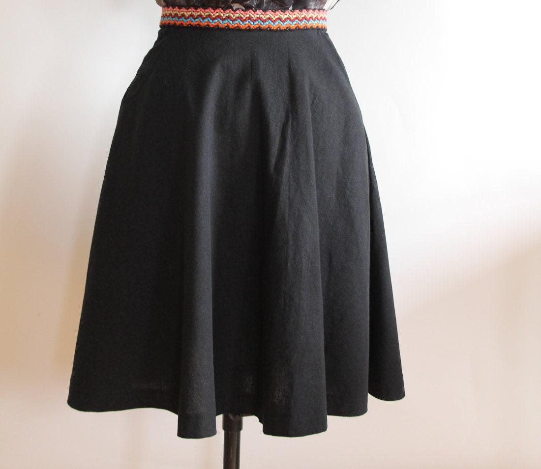 Black Linen Skirt SALE