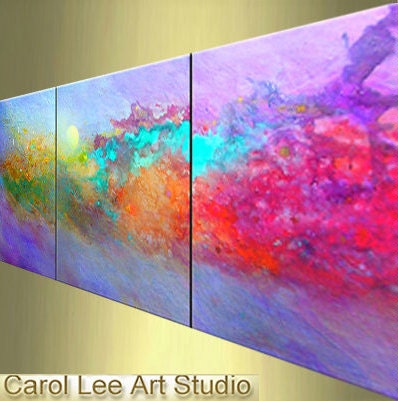 Cosmic ABSTRACT oil painting original modern canvas contemporary fine art  leearte - Carol Lee art studio