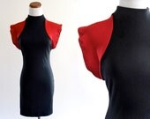 80s Colorblock Futuristic Bandage Bodycon Mini Indie Rocker Dress . SM . D174 . No.39.1.16.13