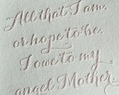 Letterpress card for mom - light pink - thank you, congratulations, wedding, milestone, mother's day