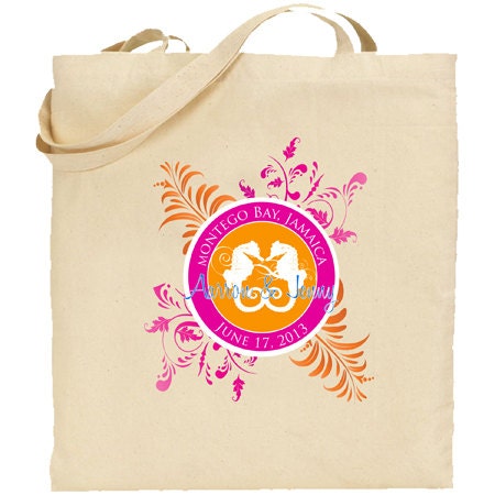 10 Wedding Welcome Seahorse Tote Bags - Beach