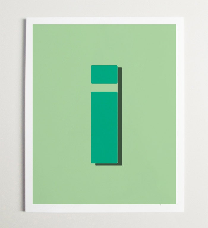 Wall Art, Nursery Wall Art, Alphabet Print, Alphabet Art, Nursery Print, Modernpop, Letter "I" - 8" x 10"