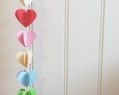 Rainbow Heart Strings  3D Paper Mobile