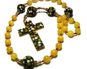 Anglican Protestant Prayer Beads Rosary Polymer Clay Canework Handmade Reversible Cross Aragonite Everything Else Religious