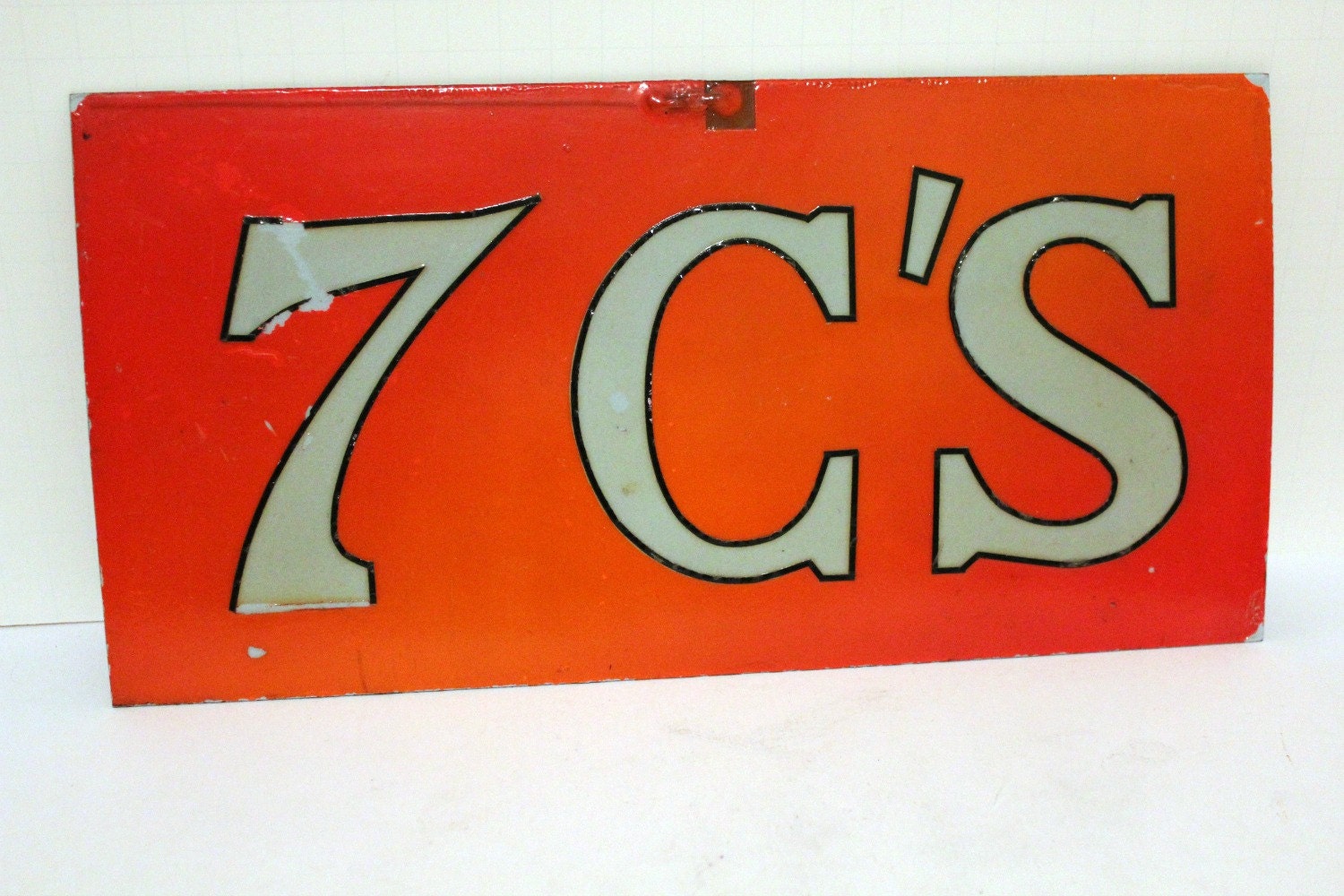 Vintage Sohio 7 C's 7Cs Outboard Motor Oil Sign Advertising