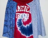 women's 4th of July patriotic upcycle gore panel skirt PLUS SIZE 14 16