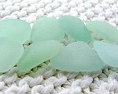 8 Seafoam Pendant Size Gems (SG1192) Mediterranean Blue Green Sea Glass