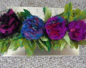 recycled silk  bohemian  rose cuff  bracelet