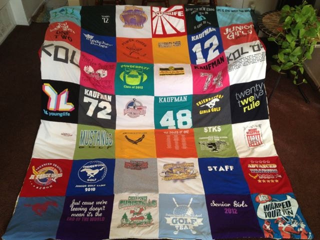 Custom 'made to order' T-Shirt Memory Quilt Blanket unlimited items & size