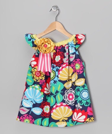 As Seen on Zulily - Navy and Fuchsia Flower Dress -  Limited Stock remains - TEMPORARY SALE