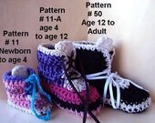 CROCHET PATTERN, Slippers Special, 3 pattern pack, INSTANT Download, All sizes from newborn to mens size 13
