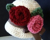 Hat crochet pattern - baby hat, adult hat, clothing, accessories, num. 563 DARCY, lovely dress up hat