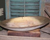 Wood Treen Bowl Long Oval With Handles Vintage Antique Collectible
