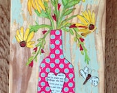 Daisy Love Farmhouse Decor on Reclaimed Wood