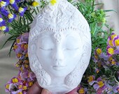 Kwan Yin, Quan Yin, Kannon, Tara Buddhist Goddess Face - Tibetan Buddism Diety Sculpture Art- Pick Color - MADE TO ORDER