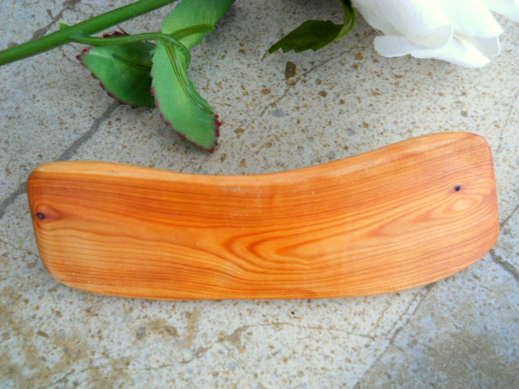 XL Wooden Hair Barrette or Hair Clip - English Yew Wood for Long or Thick Hair - OOAK Hair Barette