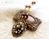 downton Abbey pendant black crystal necklace