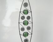 Wire Art Sculpture Metal Leaf In Green