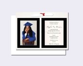 Graduation Photo Invitations with Rolled Diploma - Photo Invitations - Graduation Frame Invitations - Set of 10