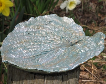 Medium Hosta Leaf Casting Birdbath or Dish