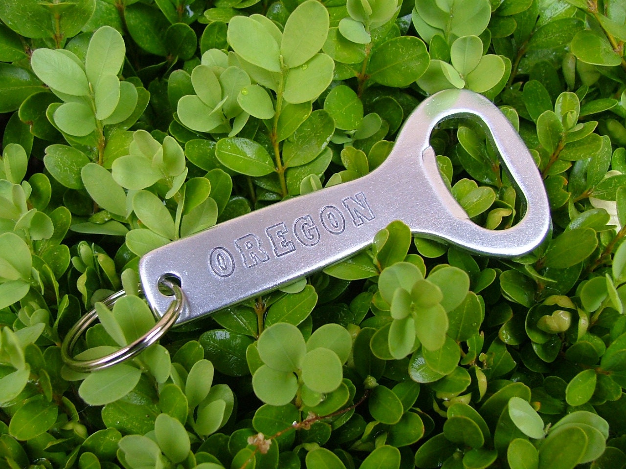 College Football Tailgating, Baby Custom Hand Stamped Aluminum Bottle Opener Keychain by MyBella