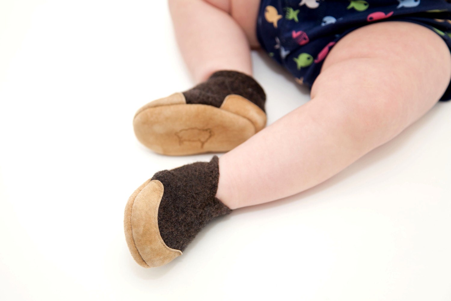 Wool Baby Shoes, Toddler Slippers, Size 0-12, 6-18, 12-24 months, Riding Ponies
