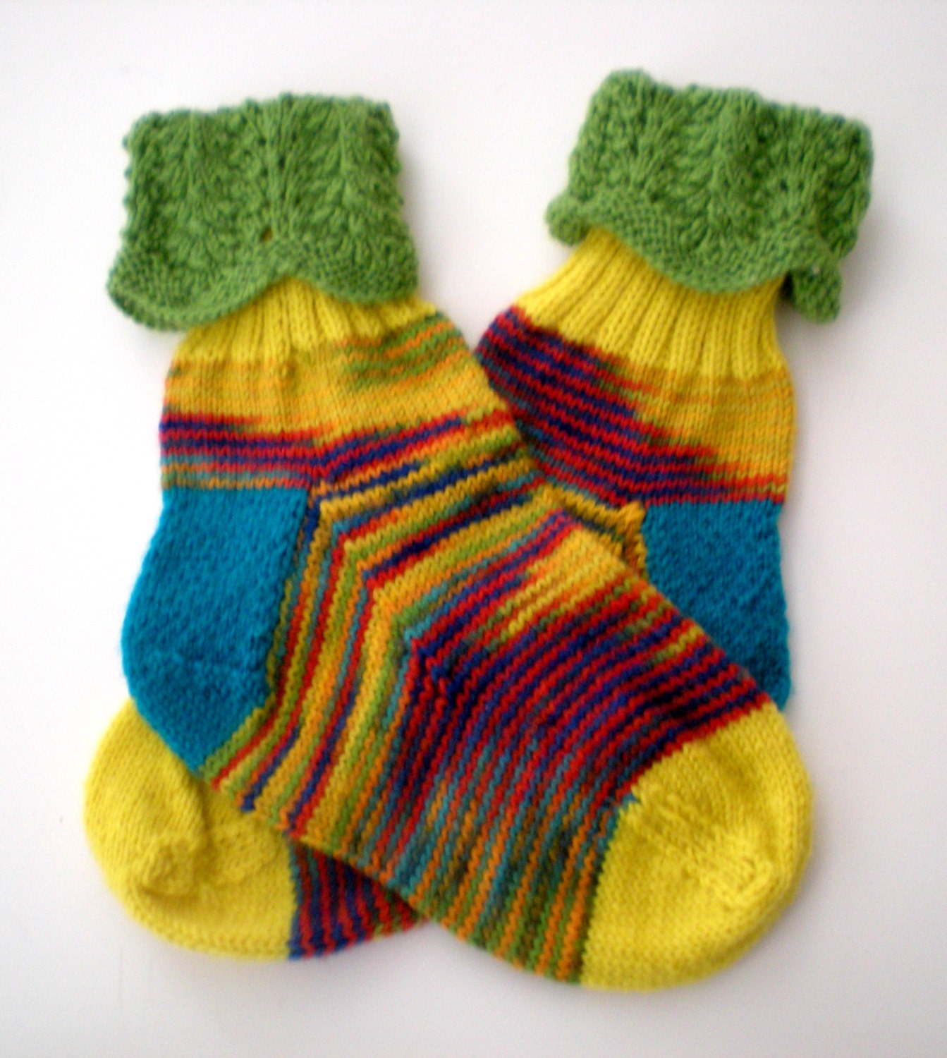 Socks - Hand Knit Women's Brightly Colored Socks