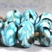 Blue Marble Handmade Glass Lampwork Beads (7 Count) by Pink Beach Studios (PB4)