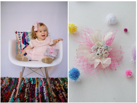 Flower Girl hair clip, little girls clip, pink girls clip, pink sequin hair clip, flower girl gift