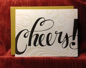 Cheers Hand Lettered Letterpress Card