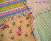 Beatrix Potter Garden Tales Flannel Rag Edge Quilt Blanket