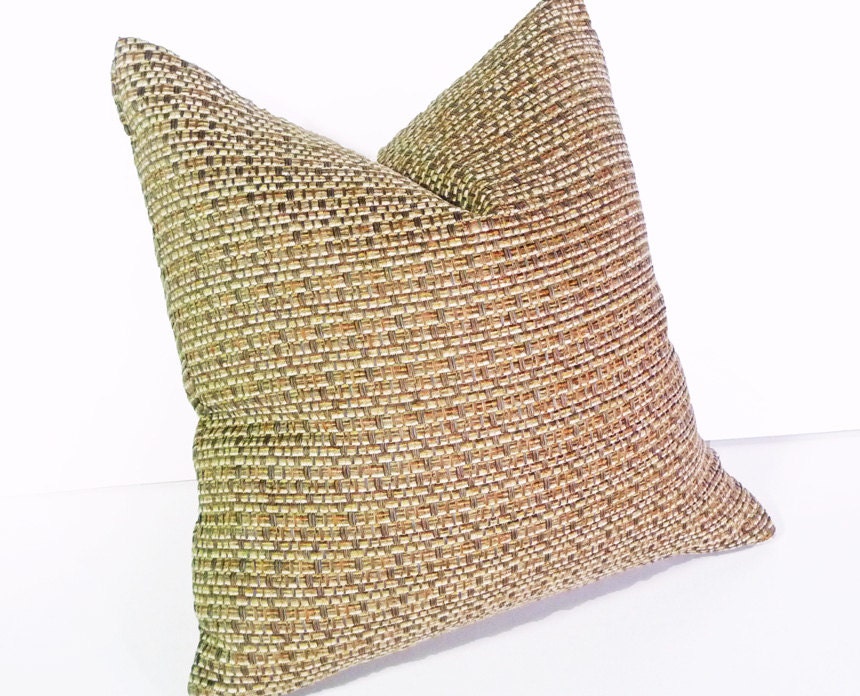 Tweed Pillow, Earthy Neutral Brown Tan Decorative Throw Pillow Cover, Textured Couch Cushion, NEW, Country, Cabin, Lodge Home Decor, 18x18