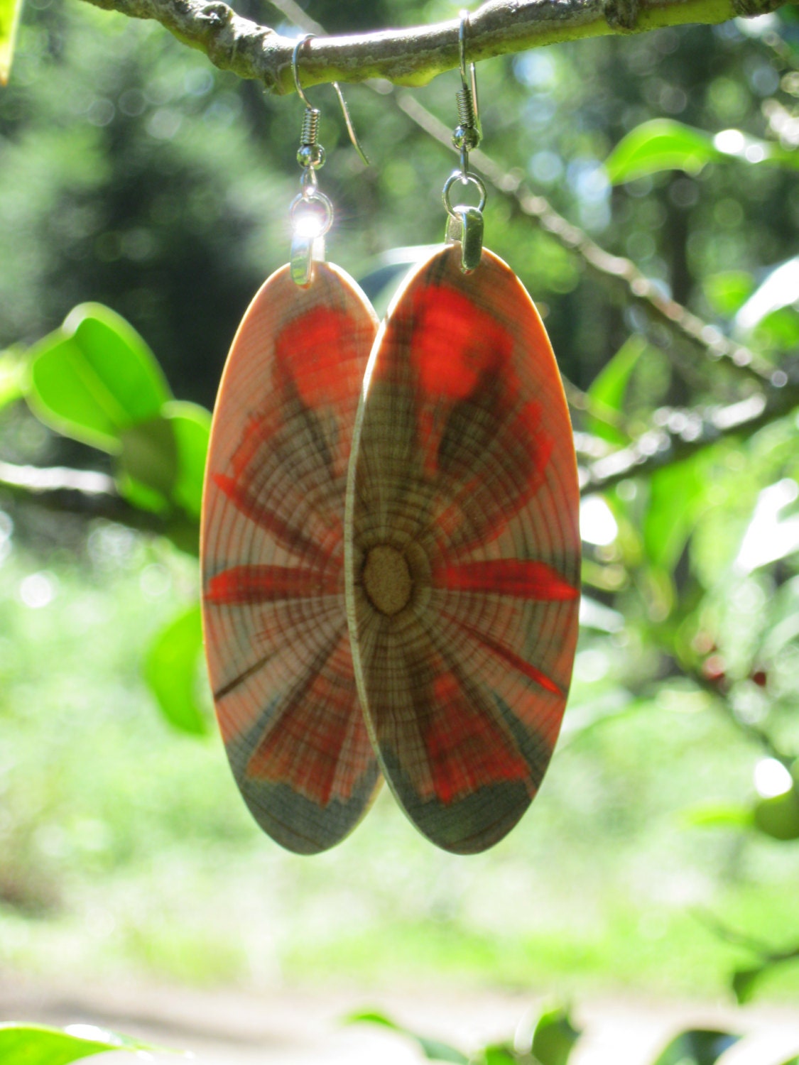 Crazy Awesome Sexy Monkey Puzzle Wood Earrings