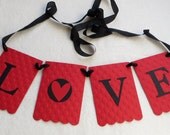 Love Banner - Embossed Lrg Dots - READY TO SHIP - Valentine's Day Decor Love Garland Decoration Il_170x135