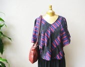 Guatemalan print top / batwing cotton shirt / festival boho blouse